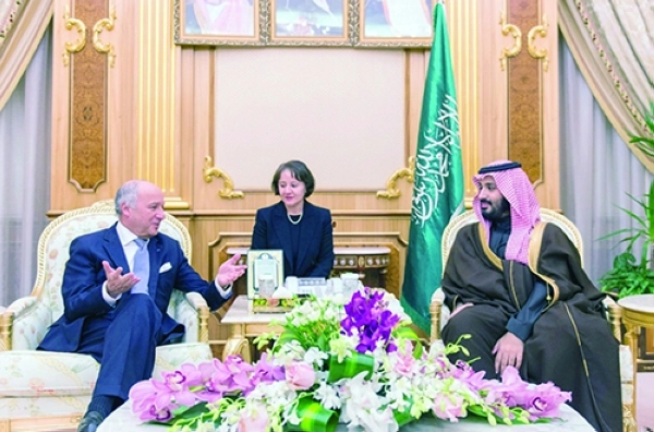 .. وخلال لقائه لوران فابيوس في قصر اليمامة أمس