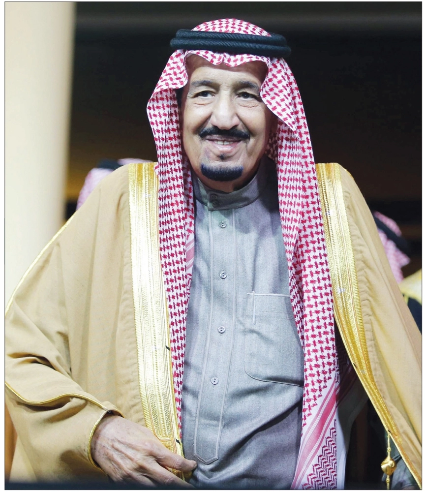 
    خادم الحرمين خلال الحفل الخطابي لمهرجان الجنادرية أمس (محمد مشهور)