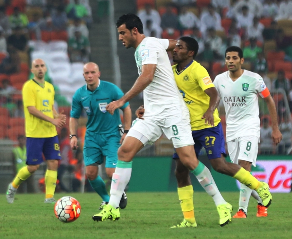 من لقاء الدور الأول بين النصر والأهلي (مكة)