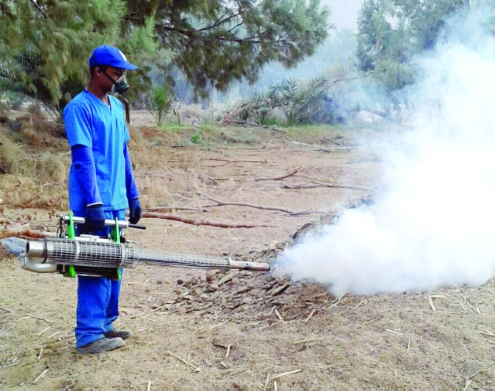 من عملية الرش في نجران (مكة)