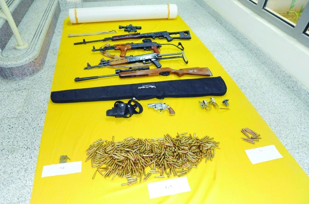 مضبوطات الأسلحة والذخائر                                             (واس)