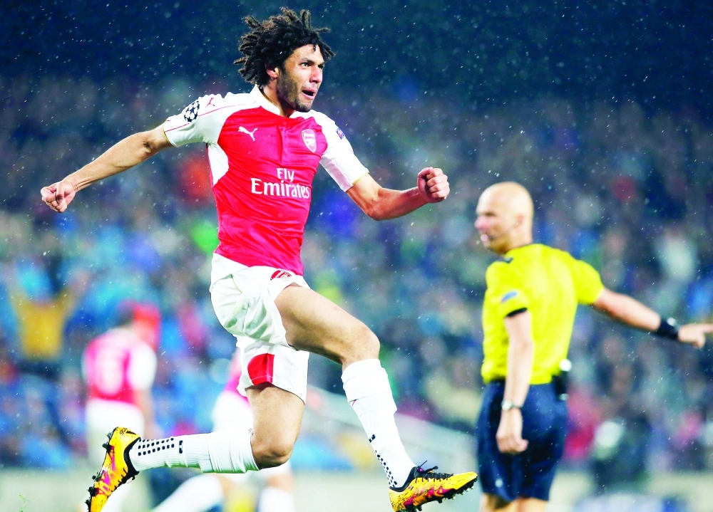 النني يحتفل بهدفه    (رويترز)