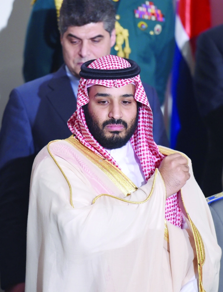 الأمير محمد بن سلمان في الرياض أمس                (أ ف ب)