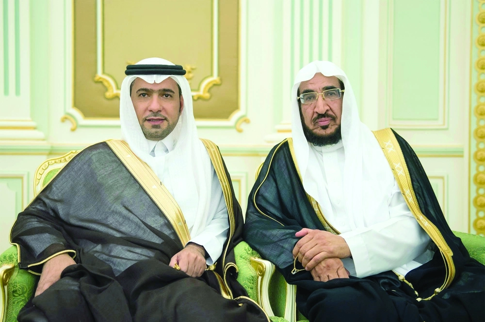 ماجد الحقيل وإبراهيم أبوعباة خلال اللقاء