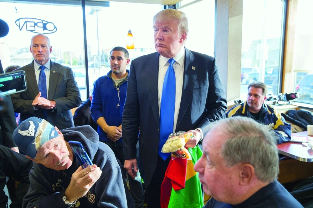 دونالد ترامب خلال عشاء في ويسكونسن                             (أف ب)