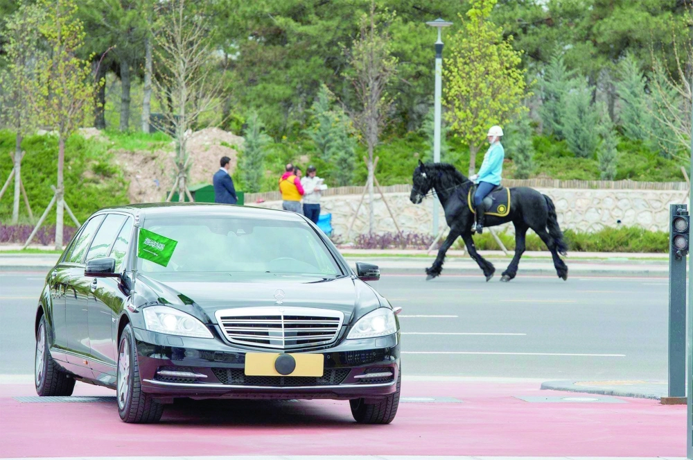 مشاهد من استقبال خادم الحرمين الشريفين في القصر الرئاسي بأنقرة      (بندر الجلعود)