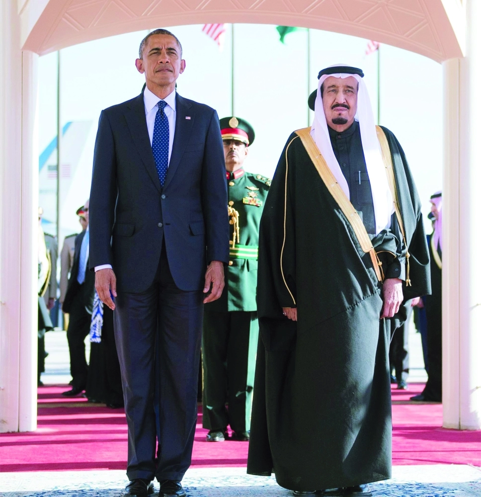خادم الحرمين والرئيس الأمريكي في لقاء سابق                                                  
