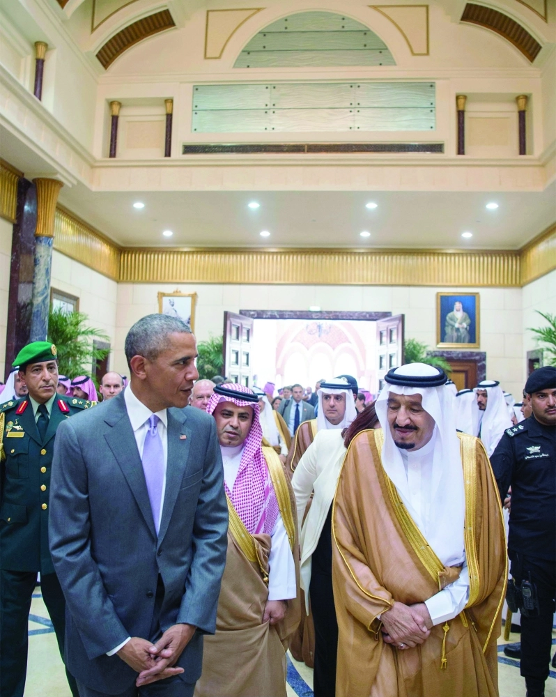 الملك سلمان مرحبا بأوباما           (واس)