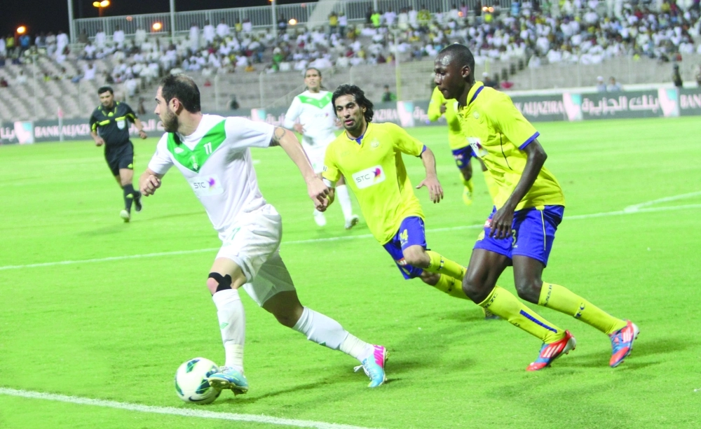 من مباراة سابقة جمعت الأهلي والنصر                                (مكة)