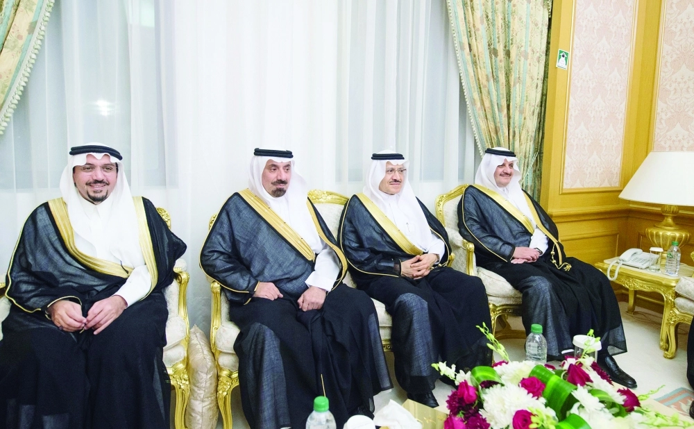 الأمراء سعود بن نايف ومشعل بن عبدالله وجلوي بن عبدالعزيز وفيصل بن مشعل