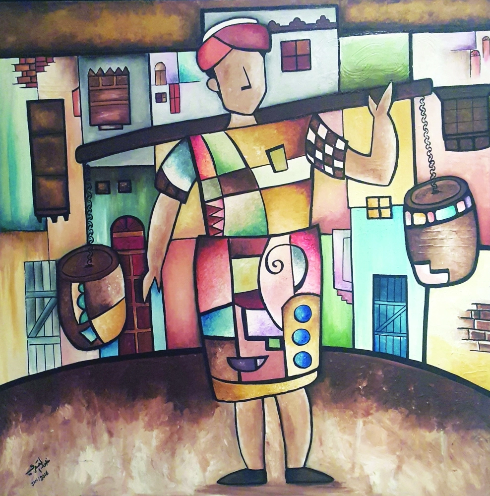 لوحات ومجسمات من داخل المعرض       (مكة)