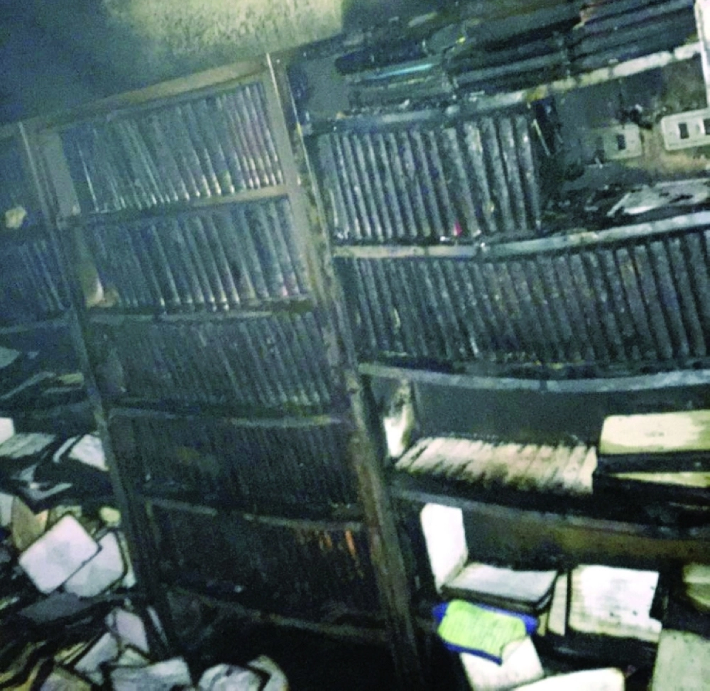 من آثار الحريق