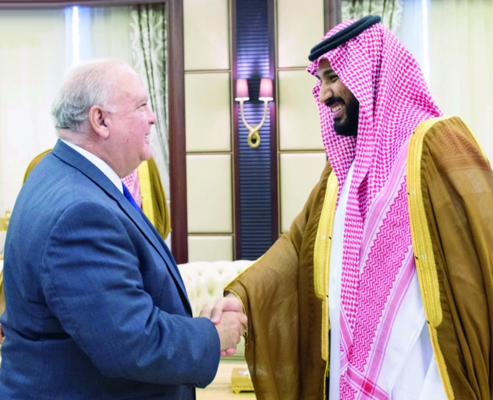 .. وولي ولي العهد أثناء استقباله للسفير الأمريكي