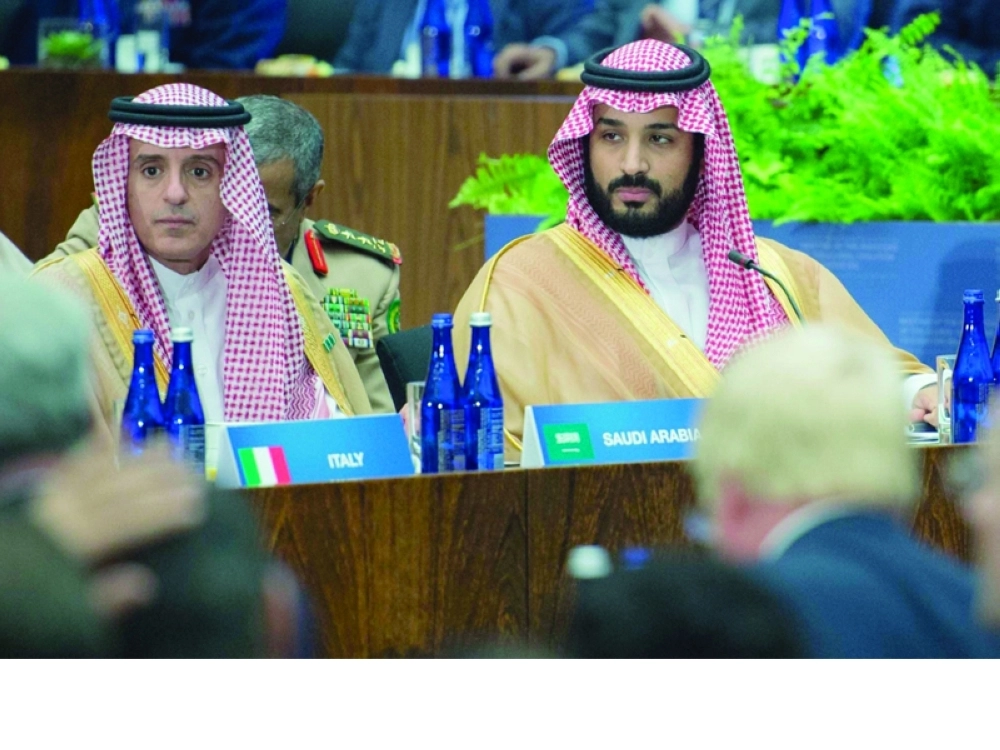 ولي ولي العهد ووزير الخارجية خلال اجتماع واشنطن أمس (بندر الجلعود) 