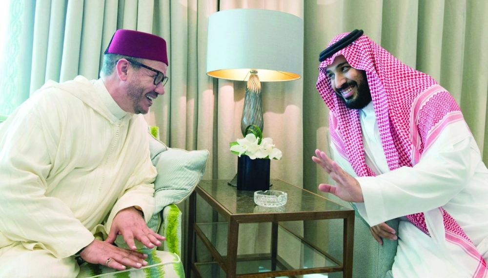 الأمير محمد بن سلمان خلال الاستقبال