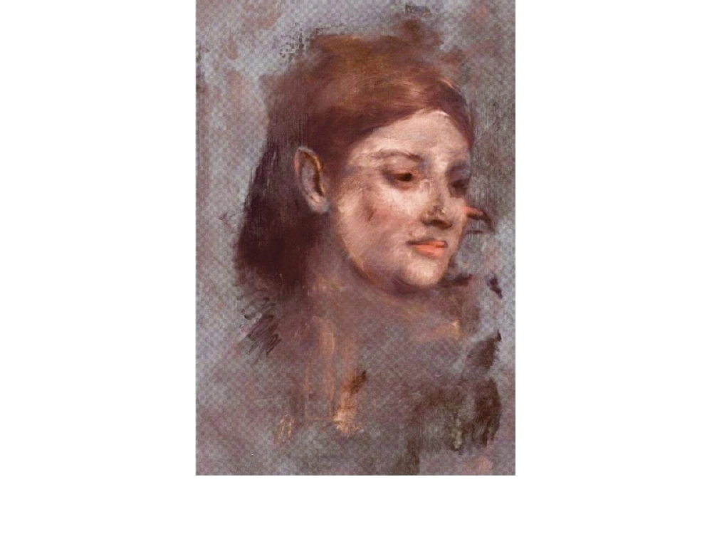 المرأة التي ظهرت في خلفية لوحة ادجار ديجا (يمين) وتبدو اللوحة الأصلية (يسار)     (أ ف ب)