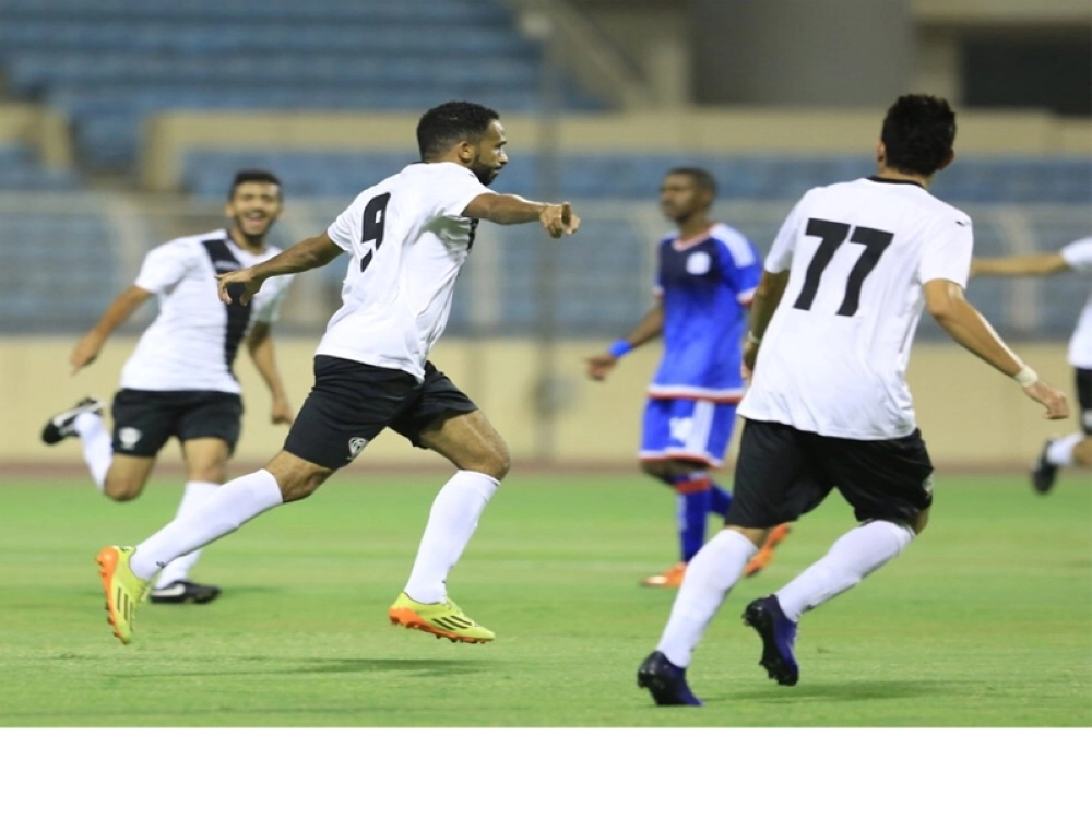 جاسم الحمدان يحتفل بالهدف الوحيد  (اعلامي هجر)