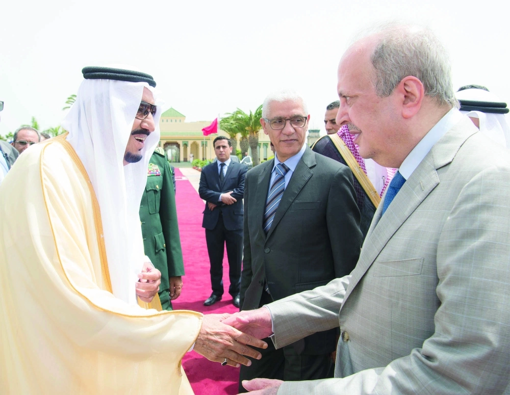 الملك سلمان لدى مغادرته طنجة (واس)