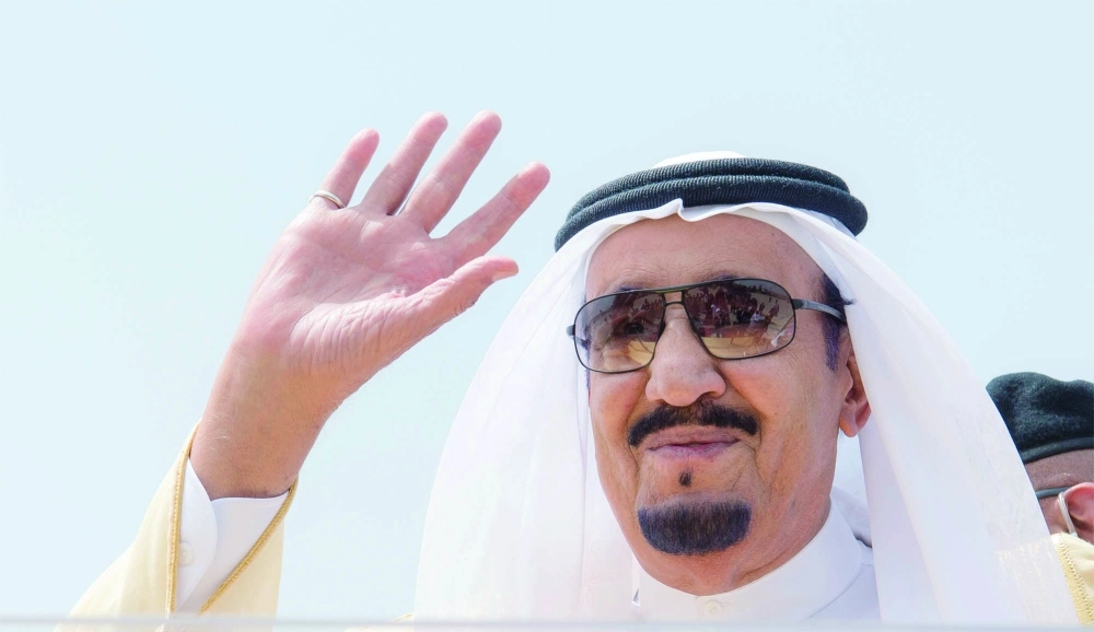 الملك سلمان لدى مغادرته طنجة