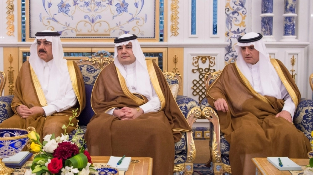 مساعد العيبان وعادل الطريفي وعادل الجبير خلال اللقاء