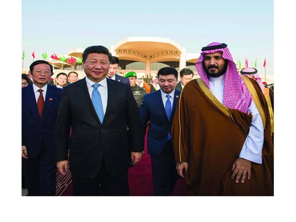 ولي ولي العهد خلال توديع الرئيس الصيني بعد زيارته الأخيرة للمملكة