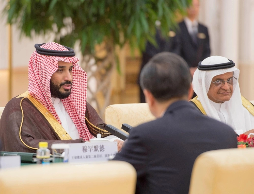 الأمير محمد بن سلمان متحدثا خلال اللقاء الثنائي (واس)