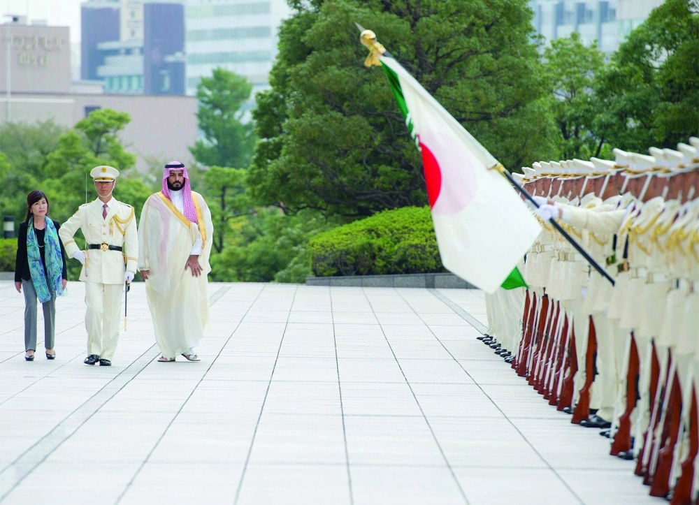 ولي ولي العهد خلال استقباله بمقر وزارة الدفاع (مكة)