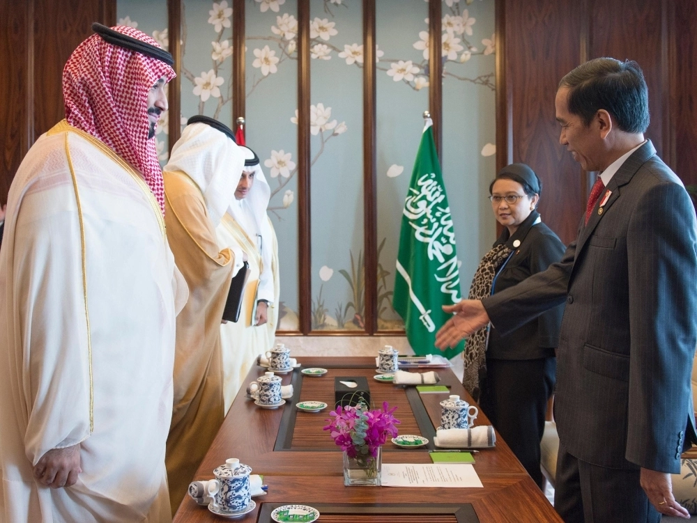 الأمير محمد بن سلمان خلال اجتماعه مع جوكو ويدودو  (واس) 