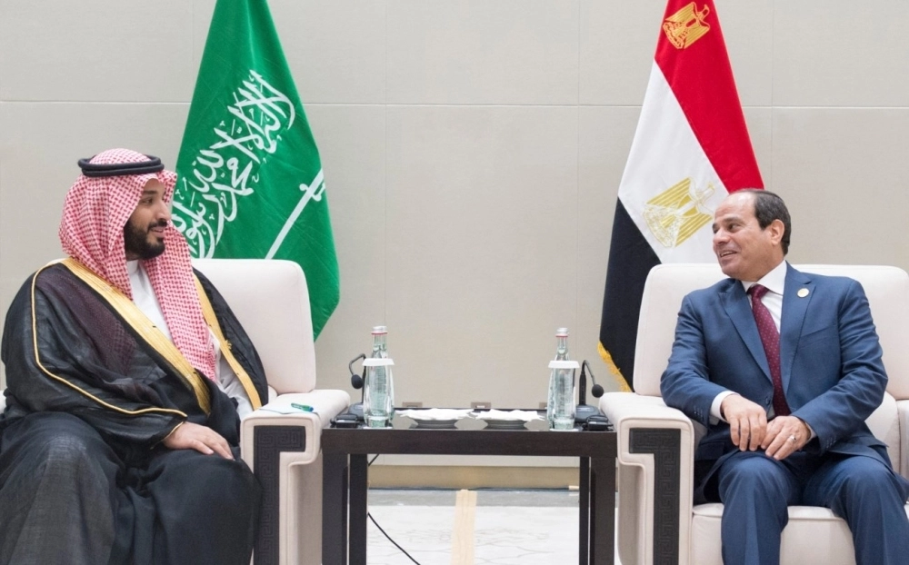 ولي ولي العهد خلال لقائه بعبدالفتاح السيسي (واس)