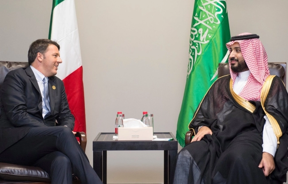 الأمير محمد بن سلمان ملتقيا بماتيو رينزي (واس)