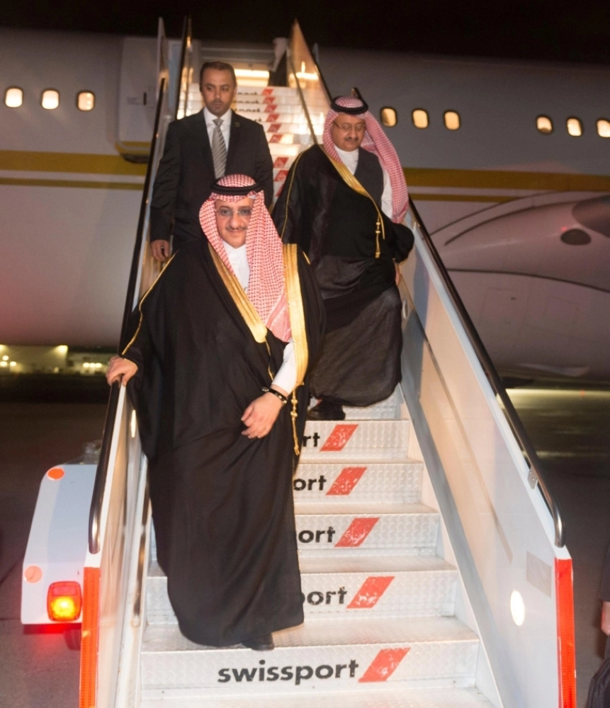 الأمير محمد بن نايف لدى وصوله إلى الولايات المتحدة الأمريكية (واس)