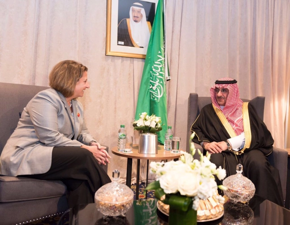 الأمير محمد بن نايف مستقبلا ليزا موناكو   (واس) 