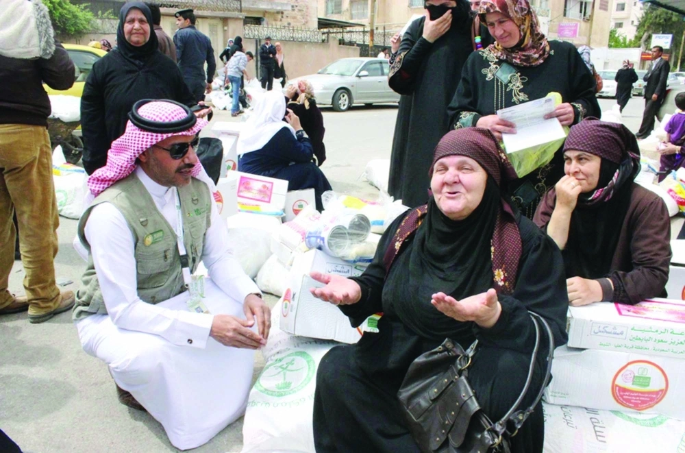 سورية تتسلم مساعدات سعودية في إربد الأردن