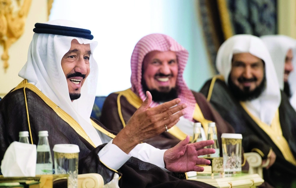 الملك سلمان في حديث باسم خلال اللقاء 