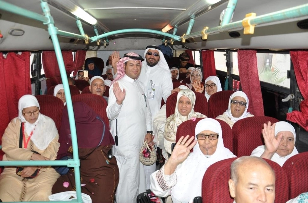 حجاج المغرب لدى مغادرتهم   (واس)