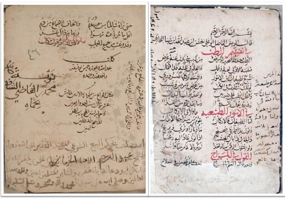 أول وآخر صفحة من المخطوطة الأصلية لقصيدة ابن سينا الطبية