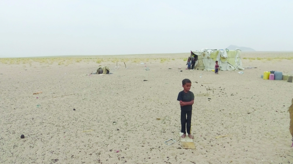 طفل نازح من معارك جبهة طور الباحة بلحج                     (أديب محمد)