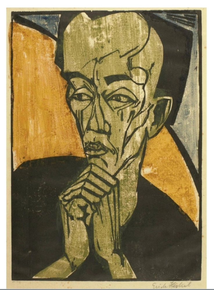 'Mannerbildnis (Portrait of a Man)' by Erich Heckel (1919)