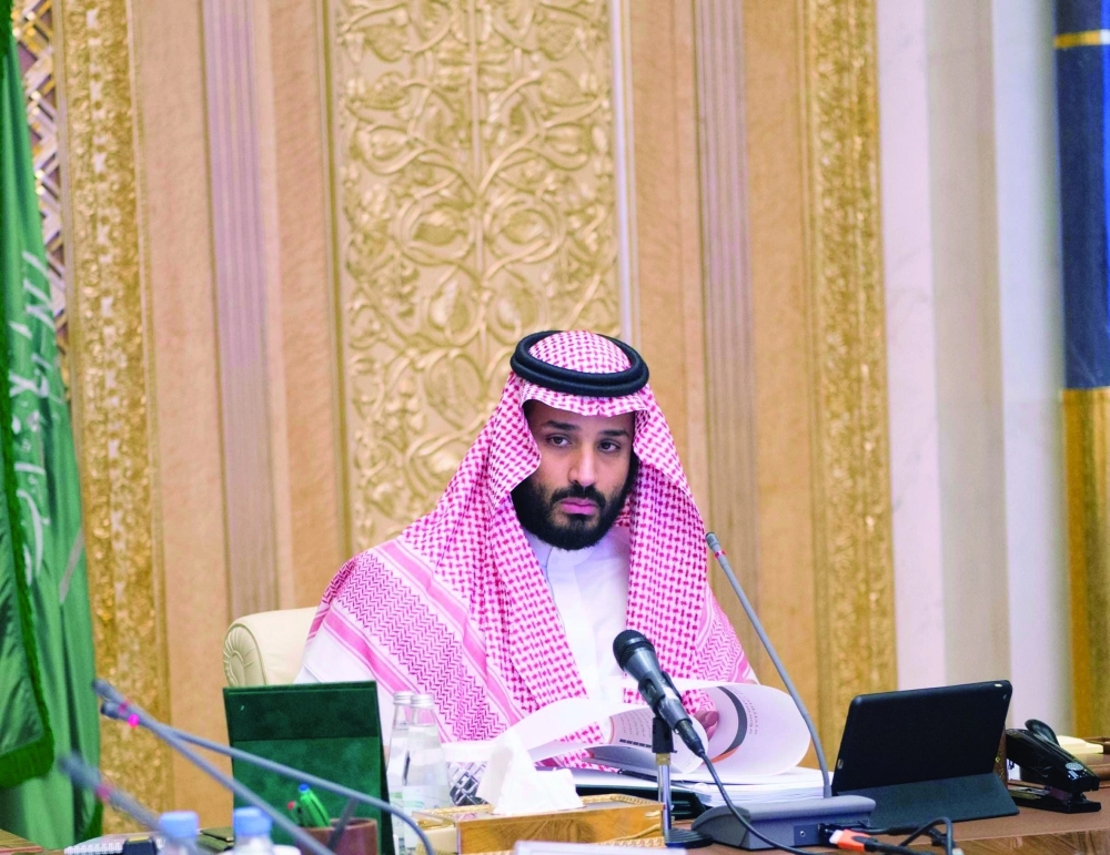 الأمير محمد بن سلمان لدى ترؤسه اجتماع المجلس الاقتصادي أمس الأول (واس)