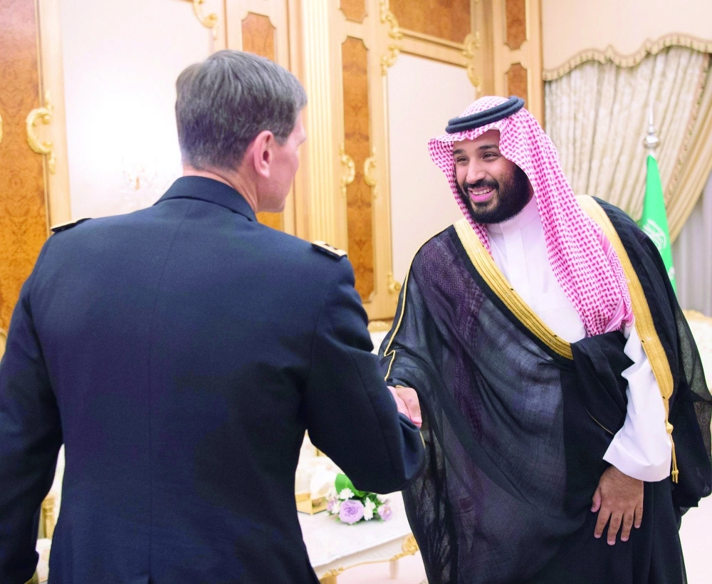 الأمير محمد بن سلمان لدى لقائه جوزيف فوتل       (واس) 