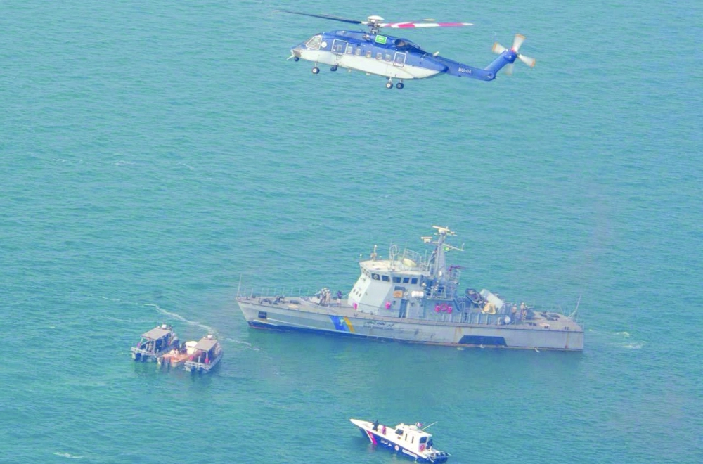 جانب من التمرينات البحرية بمشاركة الطيران العمودي  (واس) 