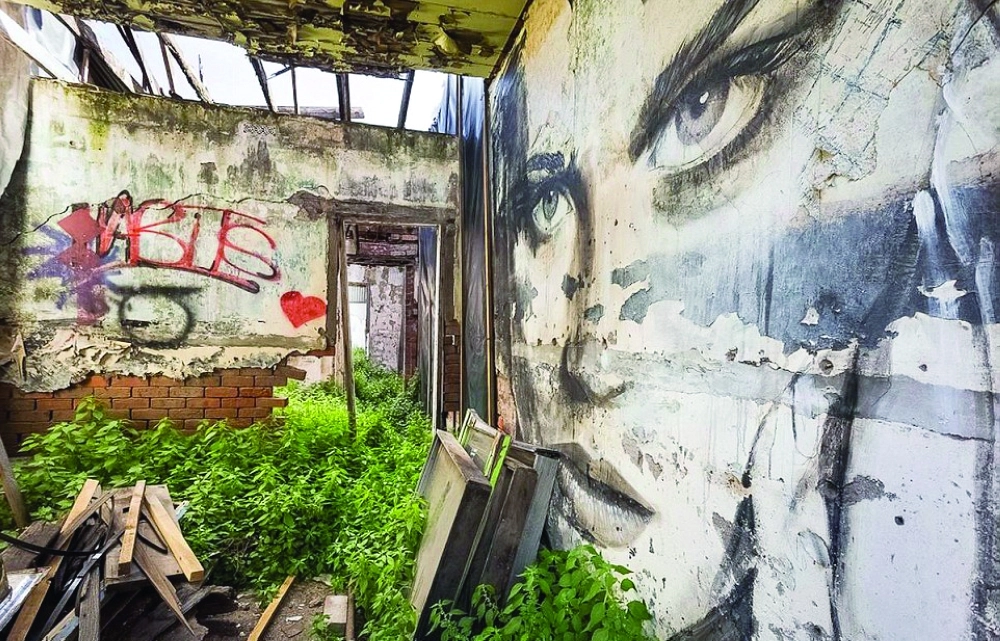 وجه المرأة على جدران المنزل               (Daily Mail)