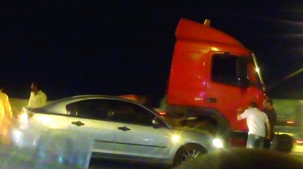 أحد الحوادث المرورية عند تحويلة العبارة بالجموم (مكة)