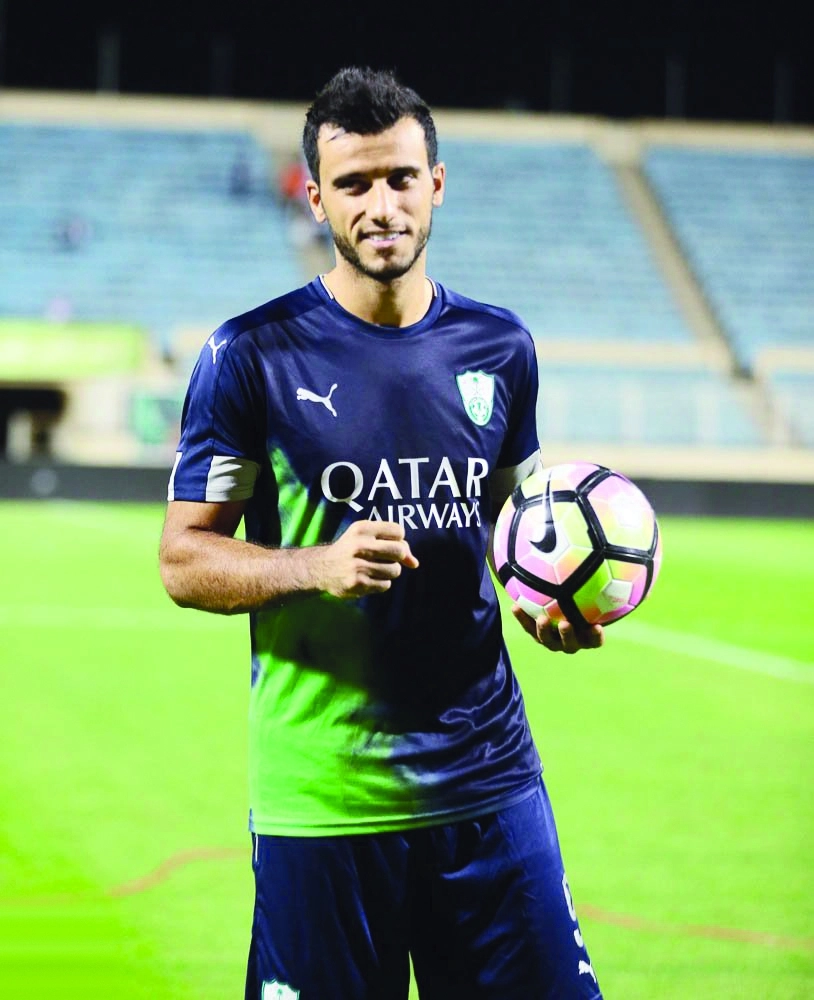 عمر السومة كرة الهاتريك مباراة هجر كأس ولي العهد