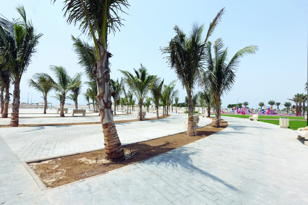 جلسات وأشجار تزين جنبات المتنزه 