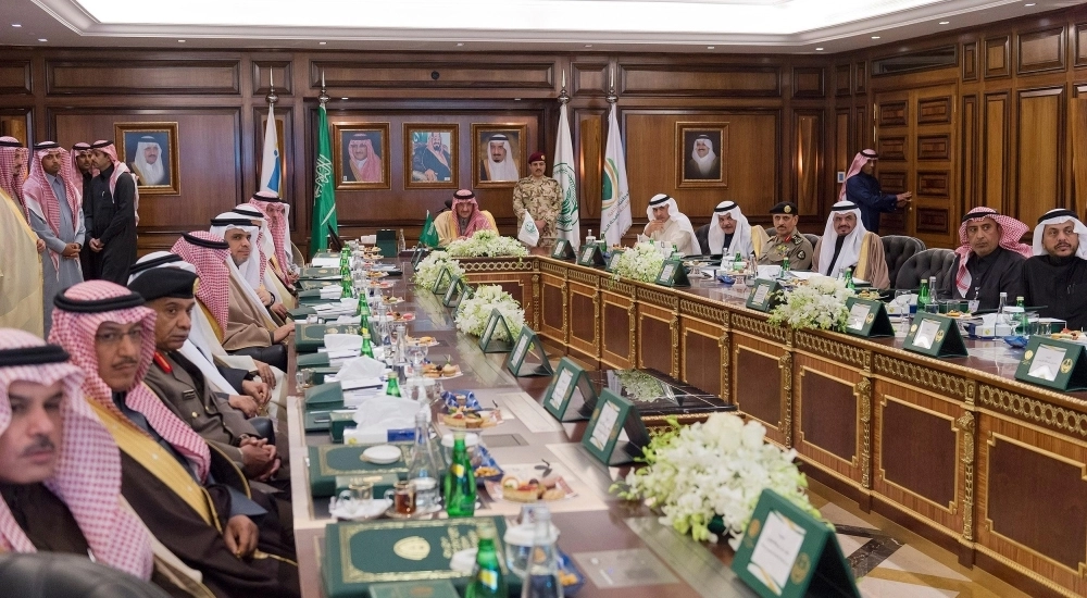 الأمير محمد بن نايف خلال ترؤسه اجتماع اللجنة الوطنية لمكافحة المخدرات اليوم واس)
