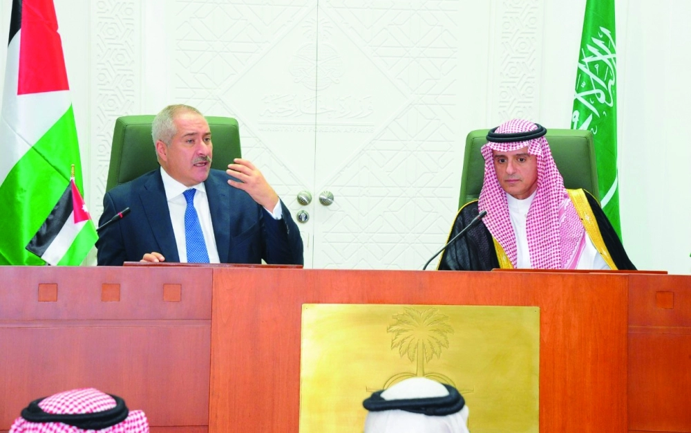 عادل الجبير وناصر الجودة خلال المؤتمر                                                     (واس)