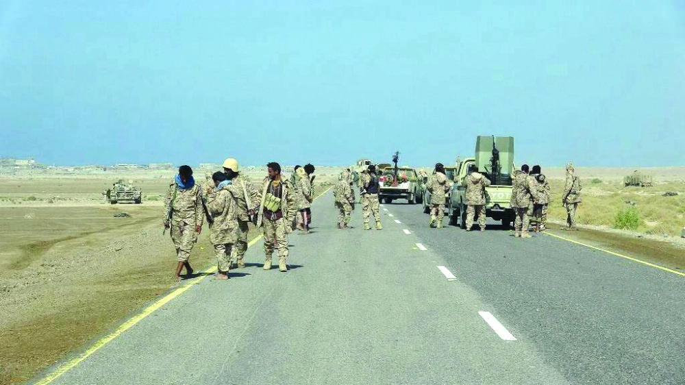 قوات الشرعية خلال عمليات السهم الذهبي في ذوباب (مكة)