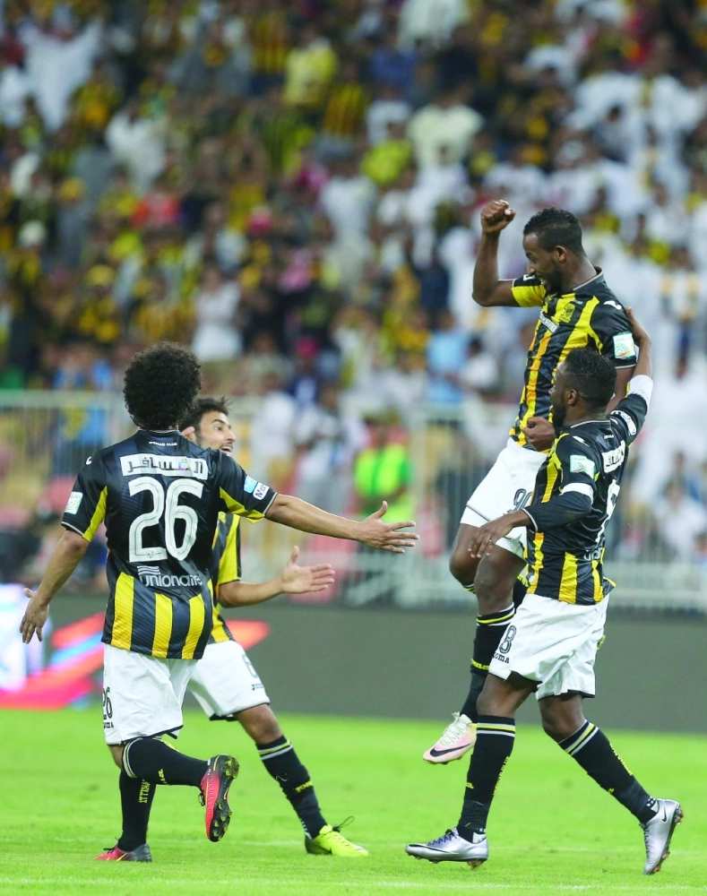 ربيع السفياني محتفلا بهدفه في الوحدة (علي القرني)