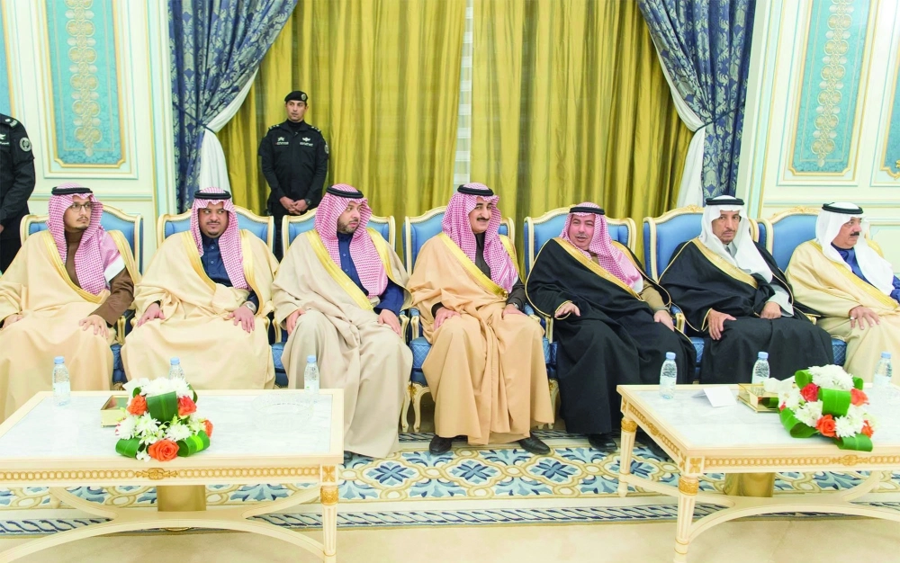 الأمراء متعب بن عبدالله وسعود بن ثنيان وتركي بن سعود وخالد بن سعود وفيصل بن خالد ومحمد بن عبدالرحمن وأحمد بن فهد بن سلمان